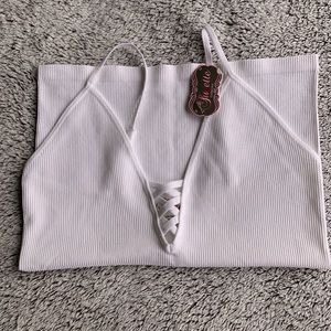 NWT Lace Front Cami in White